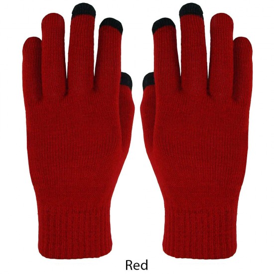 Custom Promotional 3 Finger Touchscreen / Texting Knit Gloves with Assorted Colors