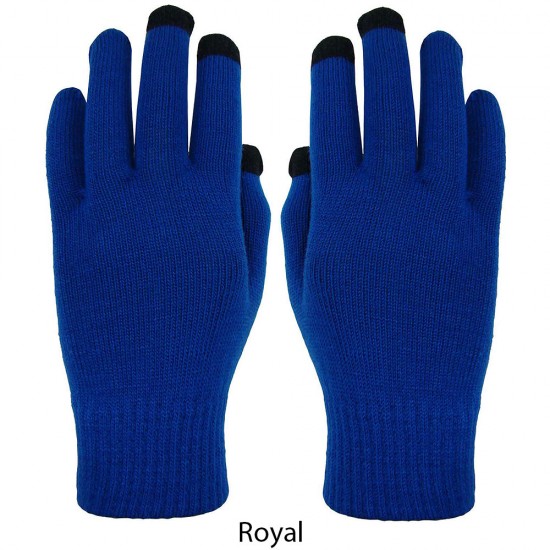 Custom Promotional 3 Finger Touchscreen / Texting Knit Gloves with Assorted Colors