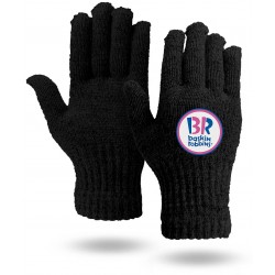 Black Cold Weather Lined Soft Acrylic Touchscreen Gloves