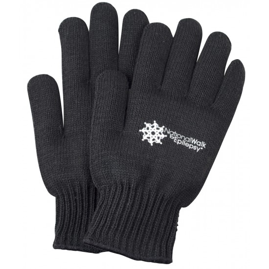 Black Knit Gloves with Medium Weight