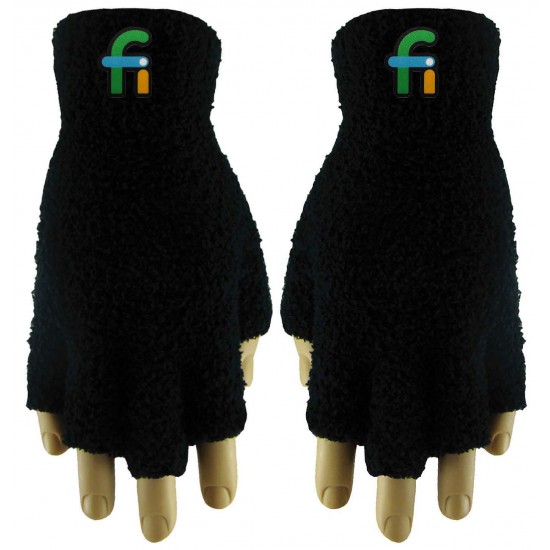 Custom Printed Promotional Chenille Like Fingerless Gloves with Logo