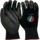 Customized with Logo Black Seamless Knit Gloves with Black Coated Palms 