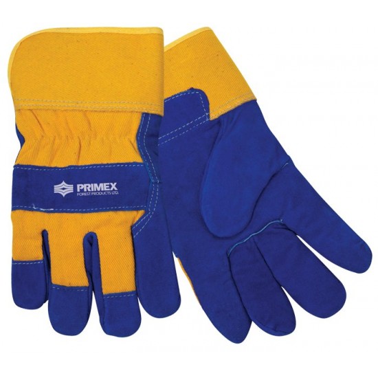 Customized with Logo Insulated Yellow and Blue Cowhide Palm Gloves