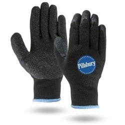 Black Knit Latex Palm Gloves