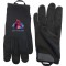 Black Synthetic Leather Palm & Fingers Gloves 