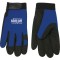 Blue Mechanics Gloves with Black Synthetic Leather Palm