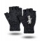 Charcoal Ragg Wool Fingerless Gloves with Elastic Wrist