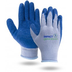 Gray Knit with Blue Latex Work Gloves