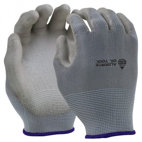 Customized with Logo Gray Seamless Knit with Coated Palms Gloves  