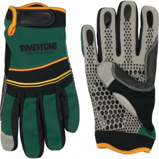 Custom Imprinted Green Mechanics Glove with Synthetic Leather Palm with Logo