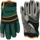 Custom Imprinted Green Mechanics Glove with Synthetic Leather Palm with Logo
