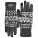 Custom Promotional Knit with Geometric Patterns Touchscreen Gloves in Black, Gray or Navy Colors