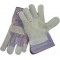 Pigskin Leather Palm Gloves with Blue and Red Striped Cuff 