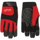 Custom Imprinted Red Mechanics Glove and  Black Synthetic Leather Palm with Logo 