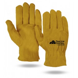 Sturdy Suede Leather Gloves in Gold Hue 