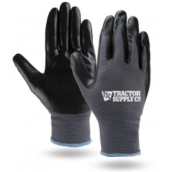 Gray Knit Gloves with Black Nitrile Palm