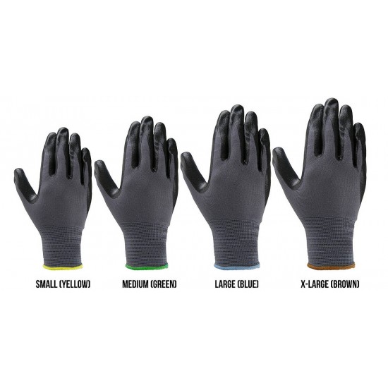 Gray Knit Gloves with Black Nitrile Palm