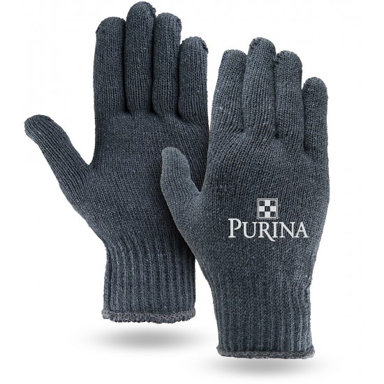 Gray Knit Gloves with Elastic Wrist Gray Knit Gloves with Elastic Wrist