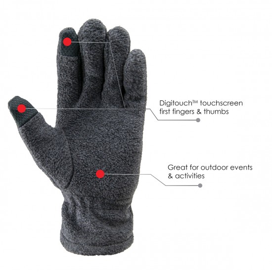 Gray Fleece Touchscreen Gloves