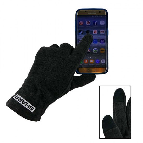 Custom Promotional Charcoal Gray Fleece Touchscreen / Texting Gloves