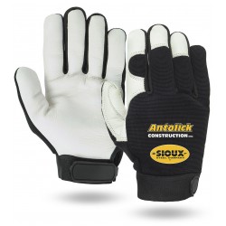 Leather Mechanics Gloves with Black Spandex