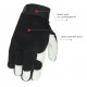 Leather Mechanics Gloves with Black Spandex