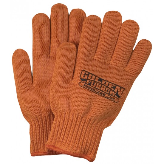 Orange Knit Medium Weight Gloves