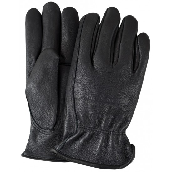 Premium Grain Black Leather Gloves with Lining