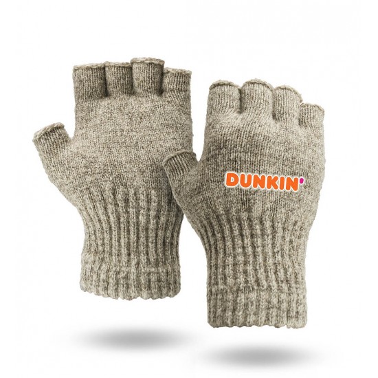 Ragg Wool Fingerless Gloves with Elastic Wrist