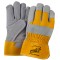 Suede Leather with Yellow Back Gloves