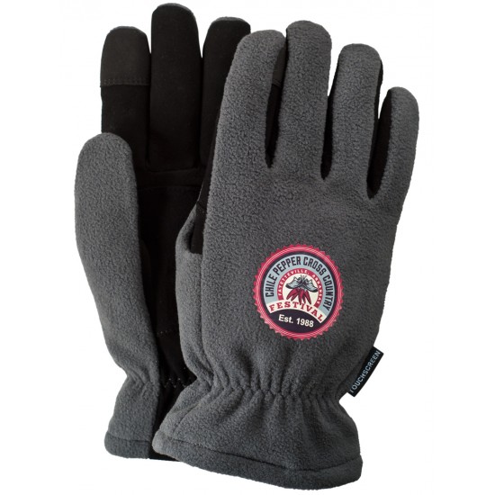 Thinsulate-Lined Gray Fleece Touchscreen Gloves
