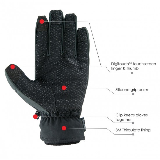 Touchscreen Enabled Skiing  Gloves with Zipper Pockets